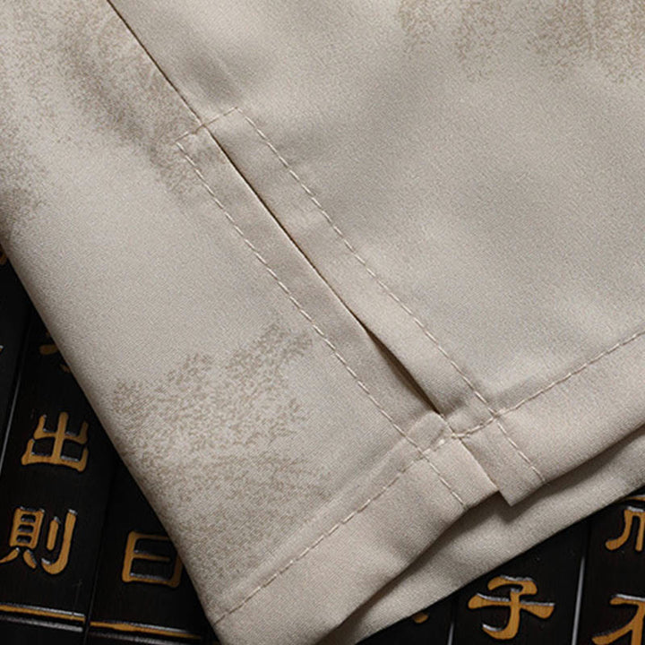 Buddha Stones Montagnes Arbres Tang Costume Hanfu Uniforme Traditionnel Haut À Manches Courtes Pantalon Vêtements Ensemble Homme - image 6