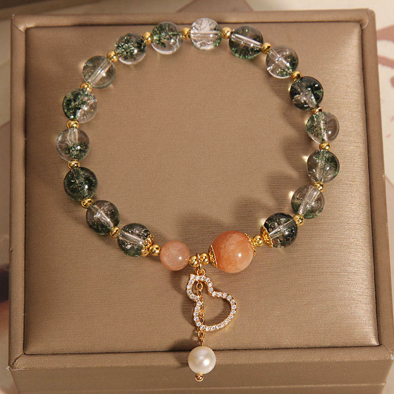 Bracelet de confiance avec breloque en forme de courge fantôme verte Buddha Stones