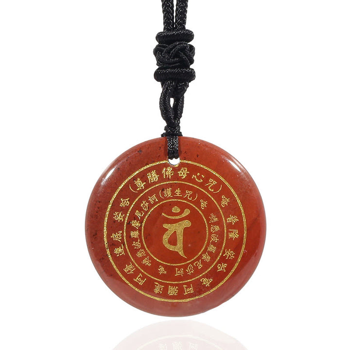 Buddha Stones Vairocana Tathagata Mantra Sanskrit Divers Cristal Obsidienne Noire Aventurine Verte Collier Pendentif Force