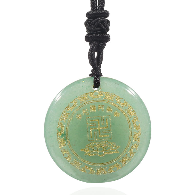 Collier pendentif de purification en obsidienne noire avec Buddha Stones et motif de lotus svastika naturel et divers cristaux