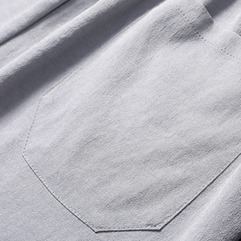 Buddha Stones Fu Caractère Tang Costume Hanfu Uniforme Traditionnel Haut À Manches Courtes Pantalon Vêtements Ensemble Homme - image 14