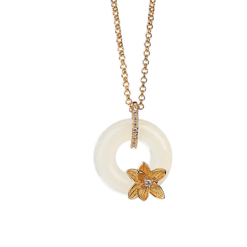 Buddha Stones Collier avec pendentif porte-bonheur en argent sterling 925 et jade Hetian