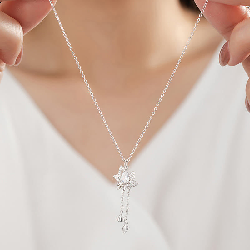 Collier pendentif d'illumination en argent sterling 925 avec Buddha Stones et zircone