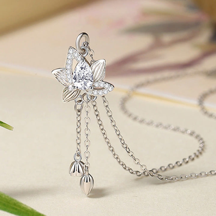 Collier pendentif d'illumination en argent sterling 925 avec Buddha Stones et zircone