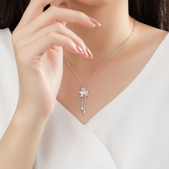 Collier pendentif d'illumination en argent sterling 925 avec Buddha Stones et zircone