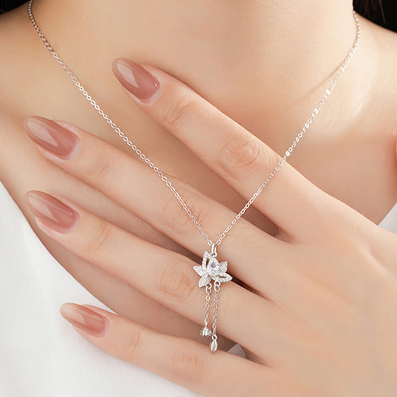 Collier pendentif d'illumination en argent sterling 925 avec Buddha Stones et zircone
