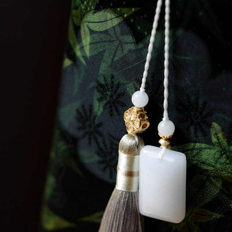 Sac à main avec poignées en bambou, Buddha Stones , feuilles de bambou, papillon, poisson koï