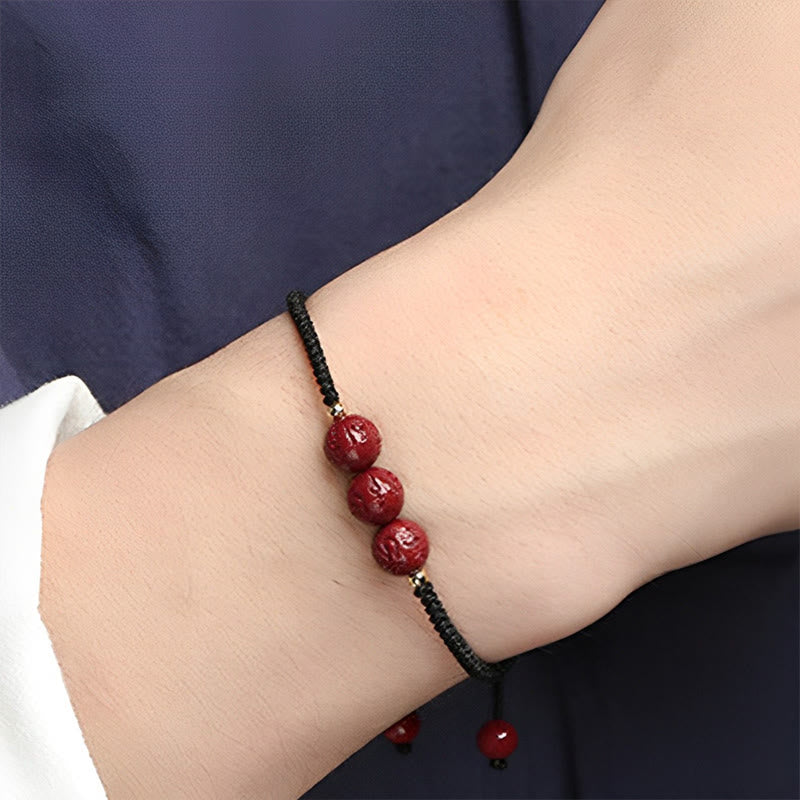 Bracelet tressé fait main en Buddha Stones avec perles gravées Om Mani Padme Hum et bénédiction
