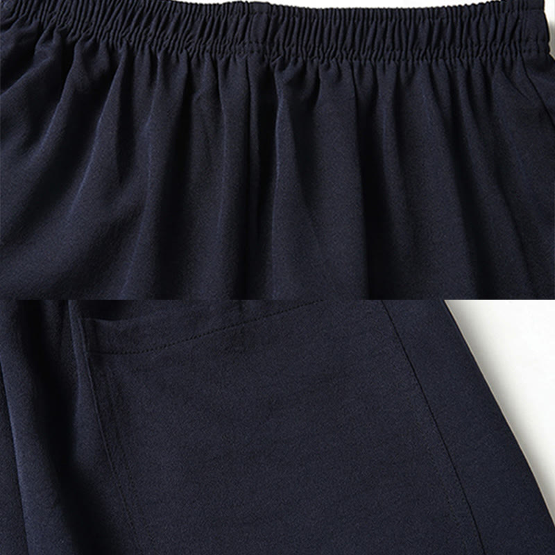 Ensemble de vêtements pour hommes avec haut à manches courtes et pantalon brodés avec personnages de Buddha Stones Fu - image 13