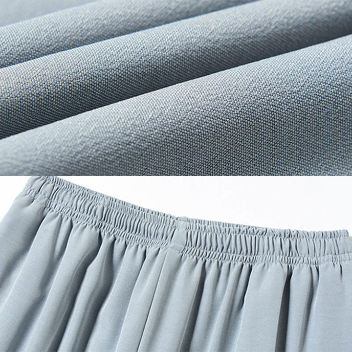 Costume Tang brodé de personnages de Buddha Stones Fu, haut à manches courtes et pantalon à boutons de grenouille traditionnels, ensemble pour hommes - image 10