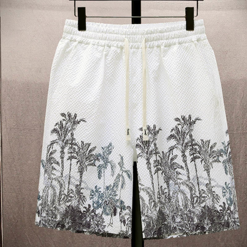 Ensemble short à manches courtes pour homme avec motif de Buddha Stones et de cocotiers - image 8