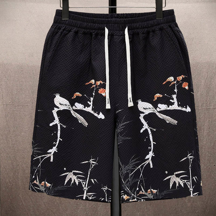 Ensemble short à manches courtes pour homme avec motif de Buddha Stones et de cocotiers - image 12