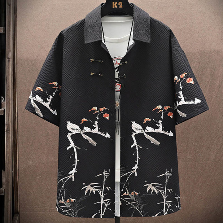 Ensemble short à manches courtes pour homme avec motif de Buddha Stones et de cocotiers - image 11