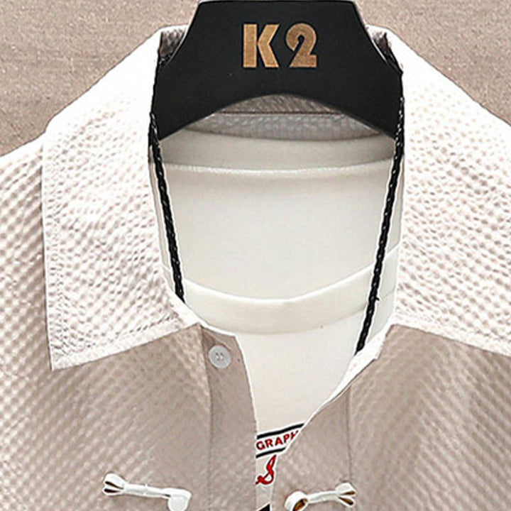 Ensemble short à manches courtes pour homme avec motif de Buddha Stones et de cocotiers - image 17