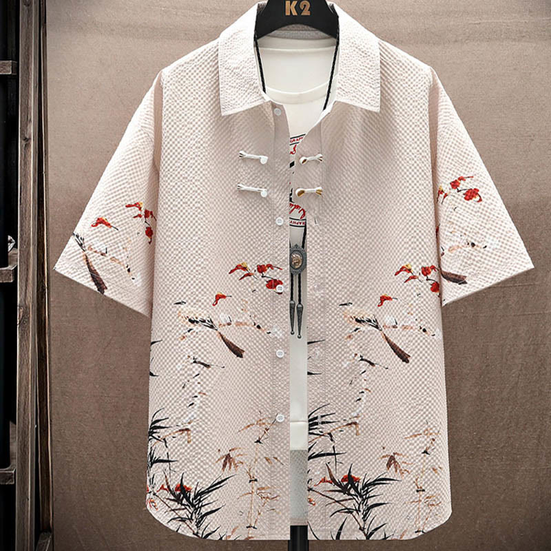 Ensemble short à manches courtes pour homme avec motif de Buddha Stones et de cocotiers - image 15