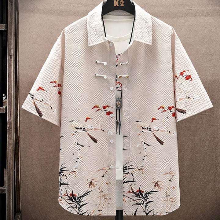 Ensemble short à manches courtes pour homme avec motif de Buddha Stones et de cocotiers - image 15