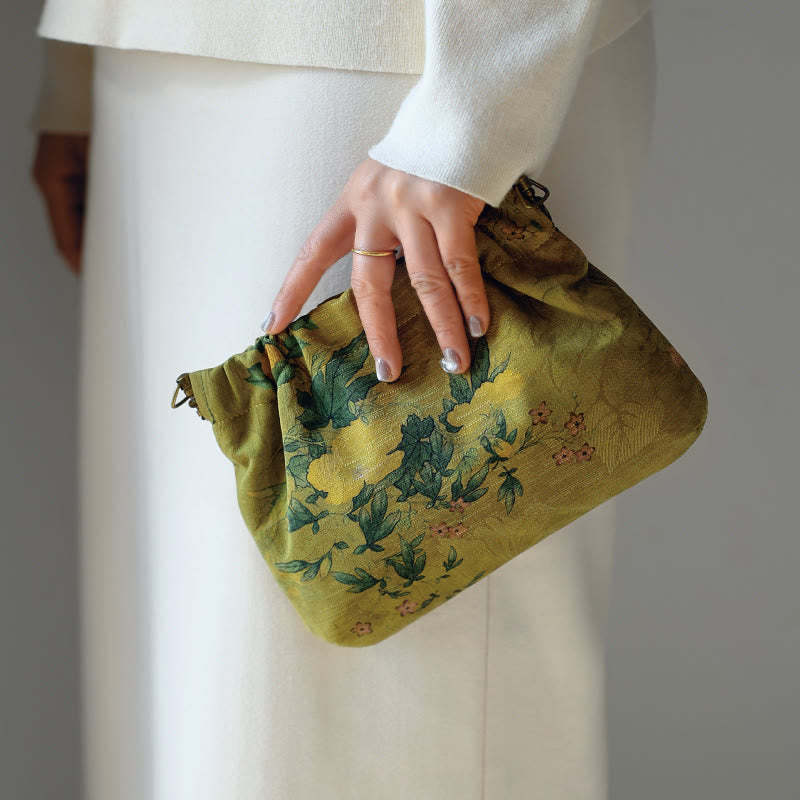 Sac à bandoulière en métal avec chaîne en kaki noir et pierres de Buddha Stones