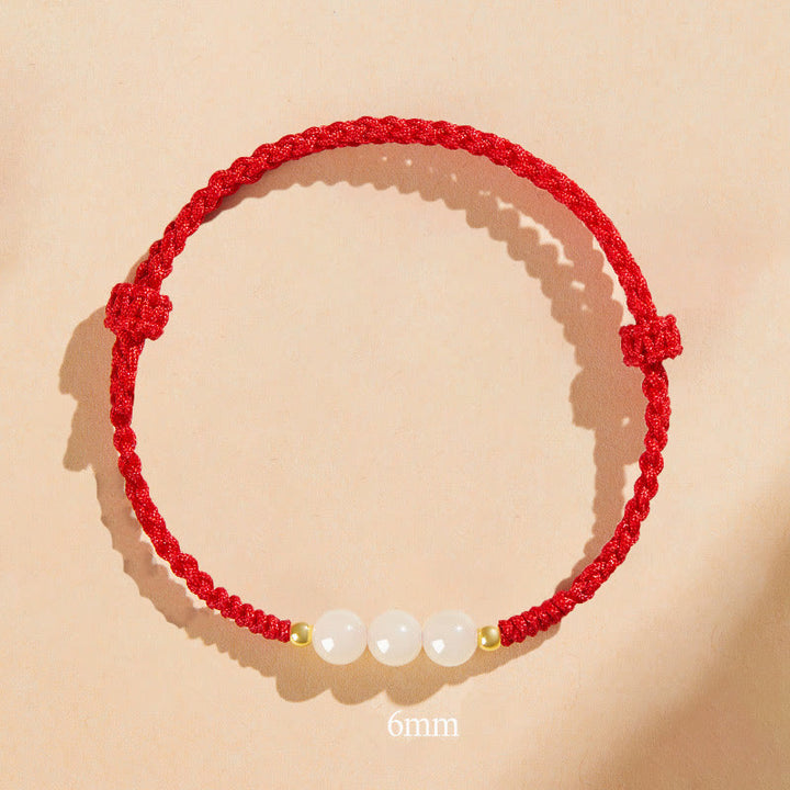 Bracelet tressé en perles rondes de jade fabriquées à la main par Buddha Stones