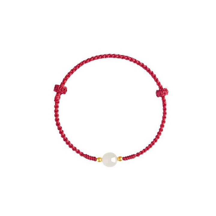 Bracelet tressé en perles rondes de jade fabriquées à la main par Buddha Stones