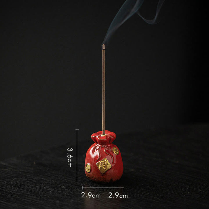 Petit bol à trésor en Buddha Stones , sac porte-bonheur, plateau Bagua, bâton en céramique de guérison, brûleur d'encens, décoration