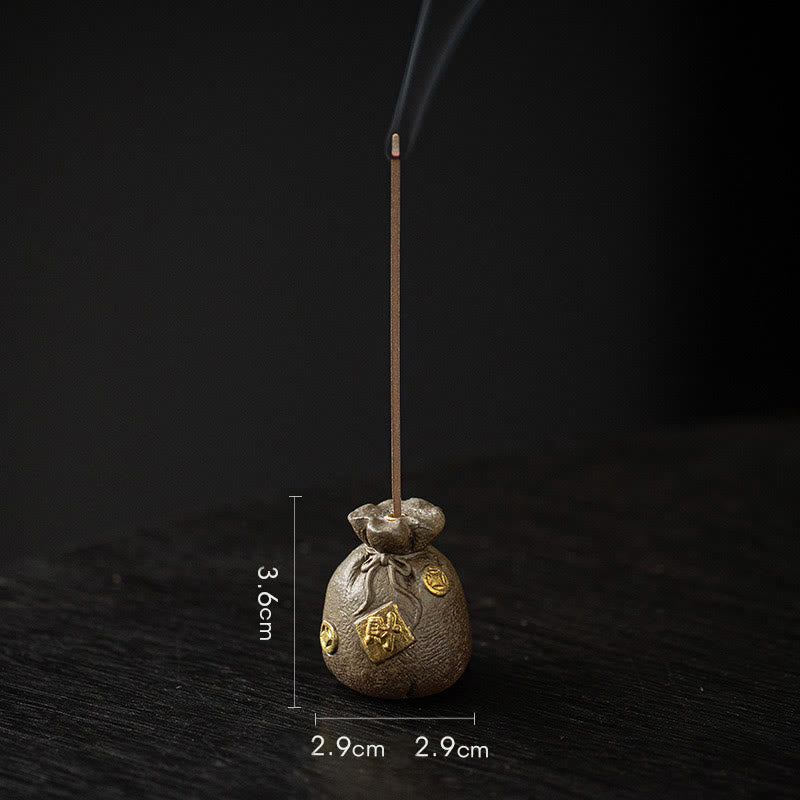 Petit bol à trésor en Buddha Stones , sac porte-bonheur, plateau Bagua, bâton en céramique de guérison, brûleur d'encens, décoration