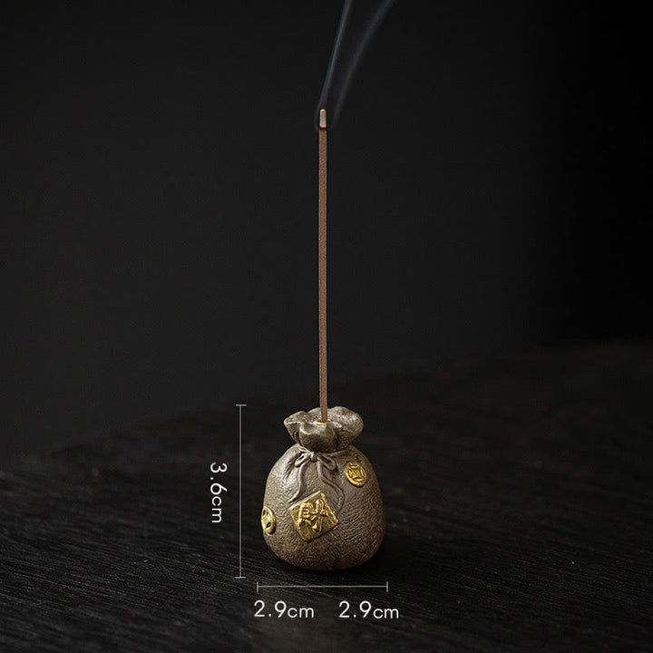 Petit bol à trésor en Buddha Stones , sac porte-bonheur, plateau Bagua, bâton en céramique de guérison, brûleur d'encens, décoration