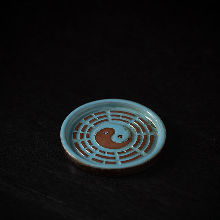 Petit bol à trésor en Buddha Stones , sac porte-bonheur, plateau Bagua, bâton en céramique de guérison, brûleur d'encens, décoration