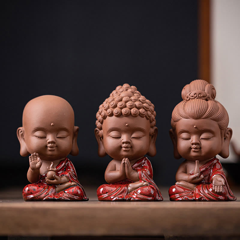 Buddha Stones Mini Gautama bouddha Sakyamuni Kwan Yin Avalokitesvara Ksitigarbha sérénité décoration de bureau en céramique - image 19