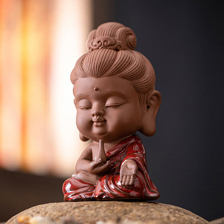 Buddha Stones Mini Gautama bouddha Sakyamuni Kwan Yin Avalokitesvara Ksitigarbha sérénité décoration de bureau en céramique - image 15