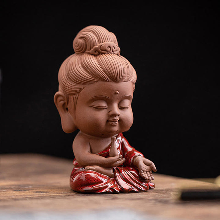 Buddha Stones Mini Gautama bouddha Sakyamuni Kwan Yin Avalokitesvara Ksitigarbha sérénité décoration de bureau en céramique - image 16