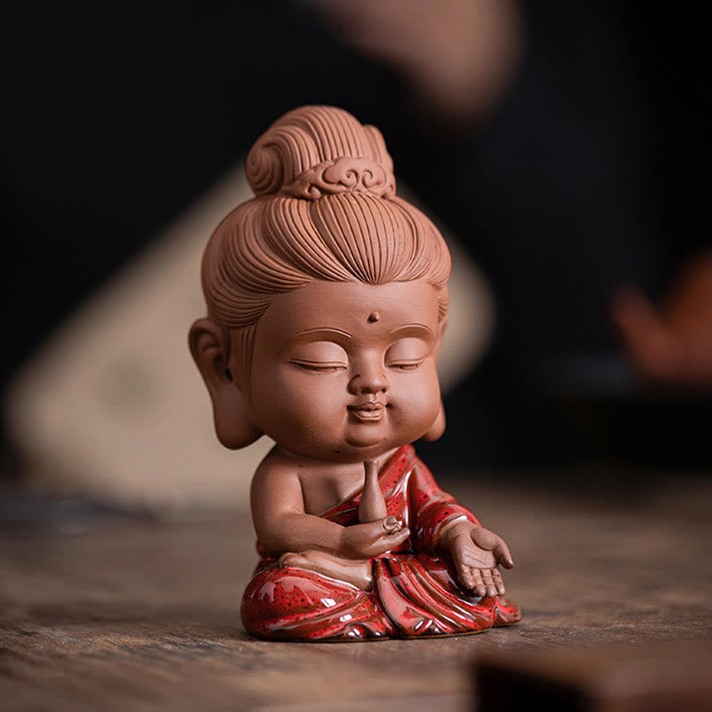 Buddha Stones Mini Gautama bouddha Sakyamuni Kwan Yin Avalokitesvara Ksitigarbha sérénité décoration de bureau en céramique - image 14