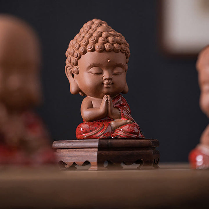 Buddha Stones Mini Gautama bouddha Sakyamuni Kwan Yin Avalokitesvara Ksitigarbha sérénité décoration de bureau en céramique - image 6