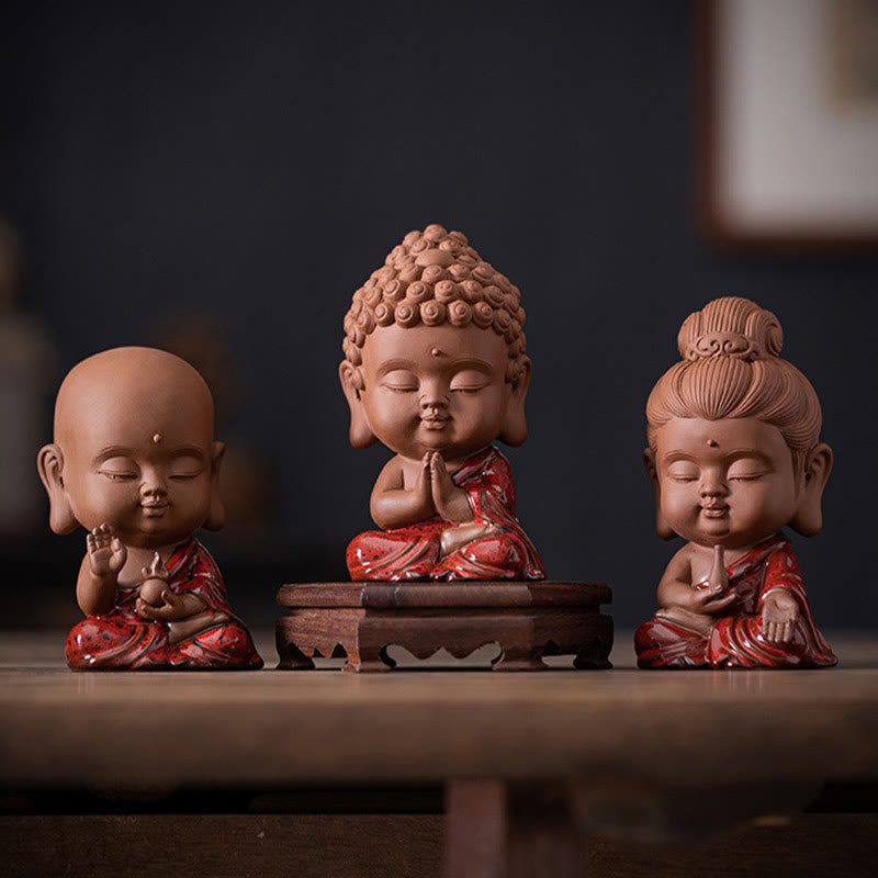 Buddha Stones Mini Gautama bouddha Sakyamuni Kwan Yin Avalokitesvara Ksitigarbha sérénité décoration de bureau en céramique - image 22