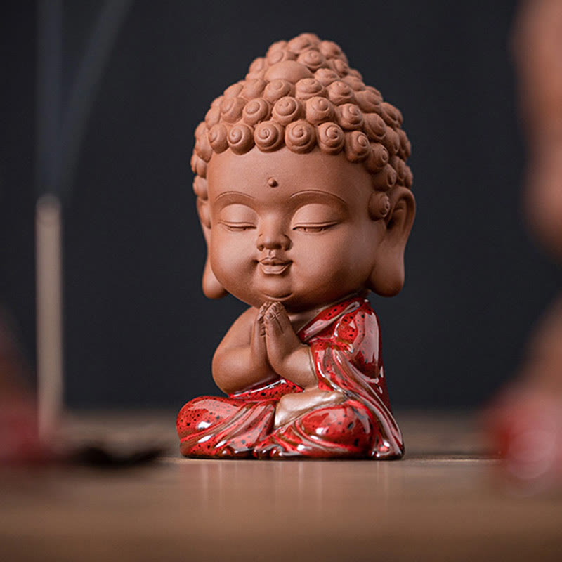 Buddha Stones Mini Gautama bouddha Sakyamuni Kwan Yin Avalokitesvara Ksitigarbha sérénité décoration de bureau en céramique - image 2