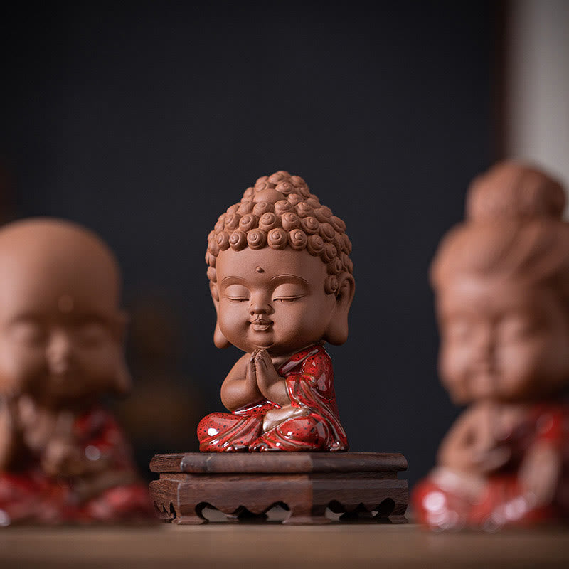 Buddha Stones Mini Gautama bouddha Sakyamuni Kwan Yin Avalokitesvara Ksitigarbha sérénité décoration de bureau en céramique - image 10