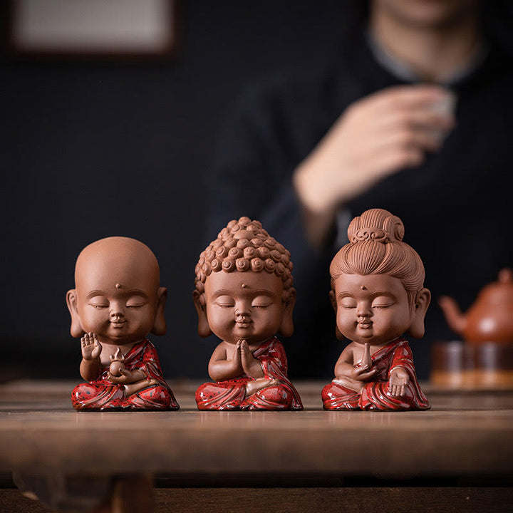 Buddha Stones Mini Gautama bouddha Sakyamuni Kwan Yin Avalokitesvara Ksitigarbha sérénité décoration de bureau en céramique - image 21