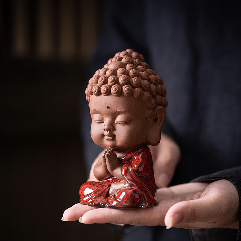 Buddha Stones Mini Gautama bouddha Sakyamuni Kwan Yin Avalokitesvara Ksitigarbha sérénité décoration de bureau en céramique - image 4