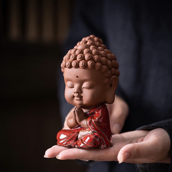 Buddha Stones Mini Gautama bouddha Sakyamuni Kwan Yin Avalokitesvara Ksitigarbha sérénité décoration de bureau en céramique - image 4