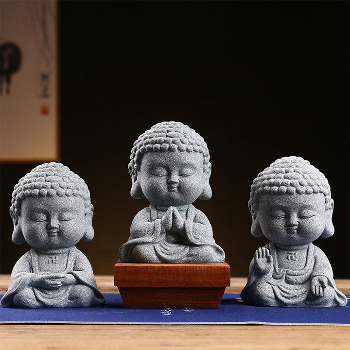 Buddha Stones Méditation Prière Bouddha Compassion Sérénité Décoration de la maison - 3 pièces Bouddha - image 0