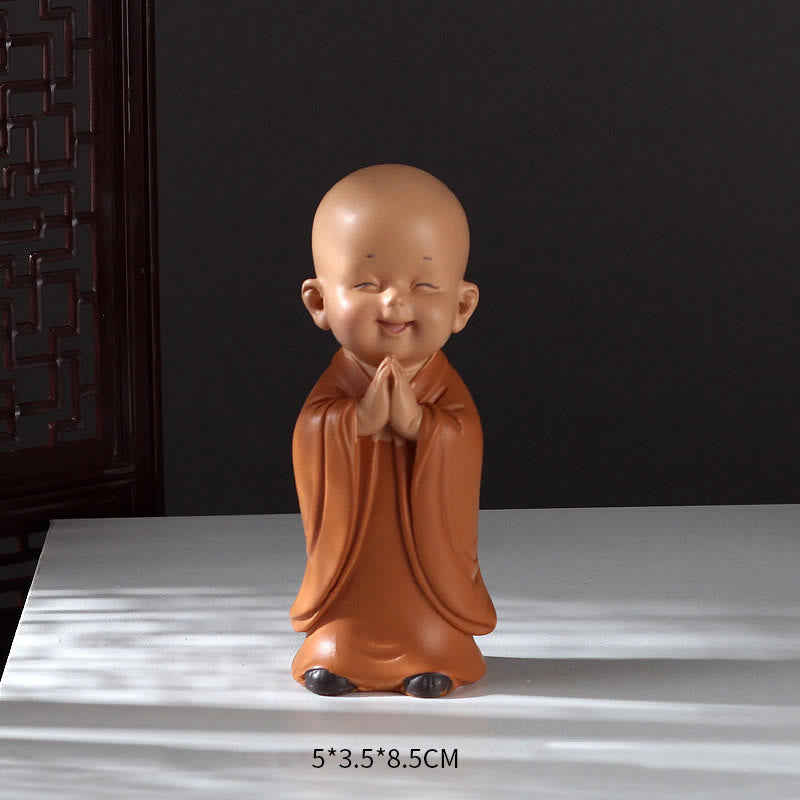 Buddha Stones Petite Mini Méditation Moine Priant Sérénité Résine Décoration de la Maison - Moine debout 5,5*3,5*8,5 cm - image 13