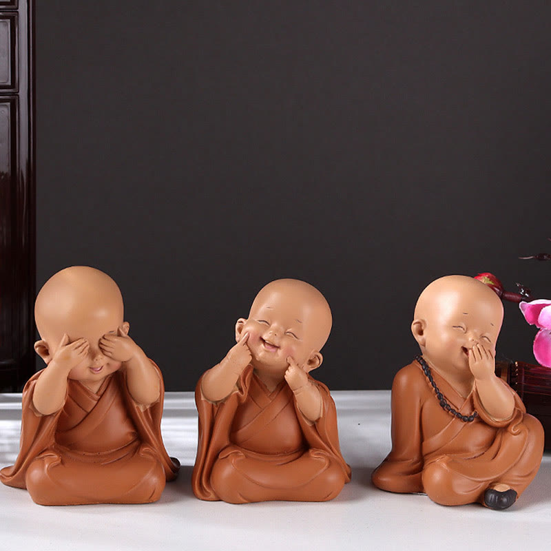 Buddha Stones Petite Mini Méditation Moine Priant Sérénité Résine Décoration de la Maison - image 11