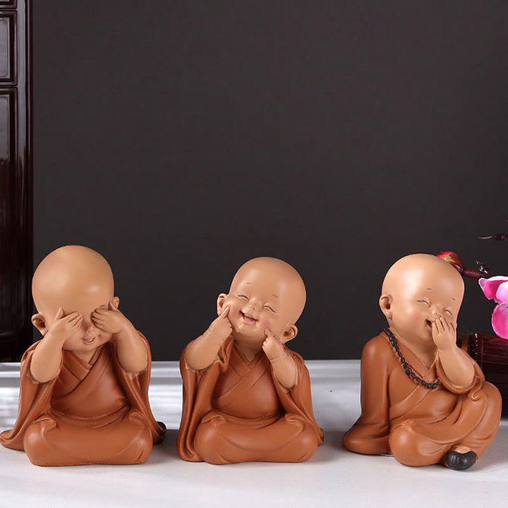 Buddha Stones Petite Mini Méditation Moine Priant Sérénité Résine Décoration de la Maison - image 11