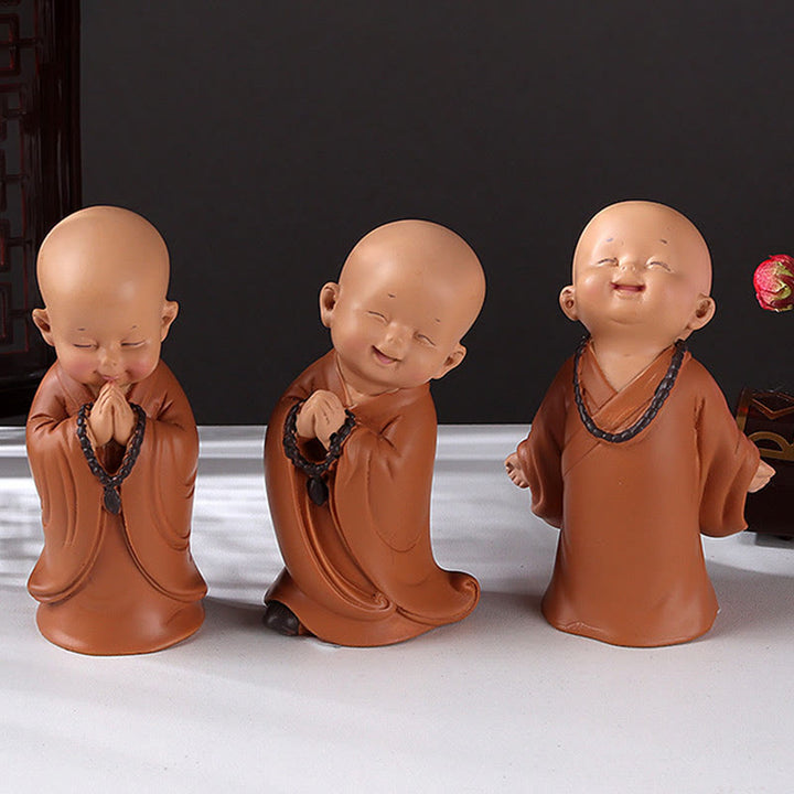 Buddha Stones Petite Mini Méditation Moine Priant Sérénité Résine Décoration de la Maison - image 20