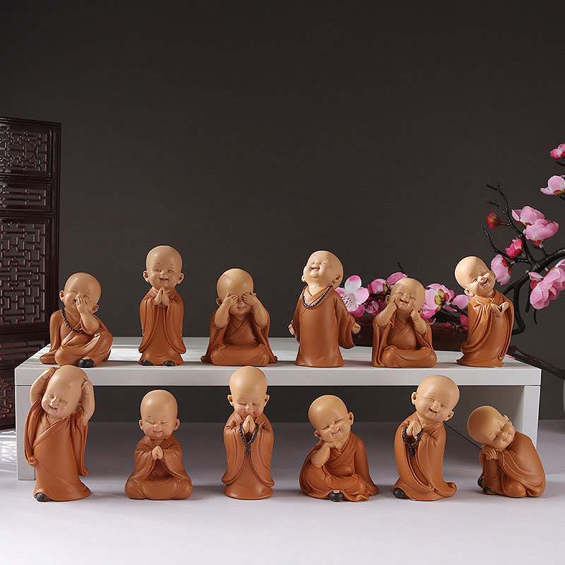 Buddha Stones Petite Mini Méditation Moine Priant Sérénité Résine Décoration de la Maison - image 0