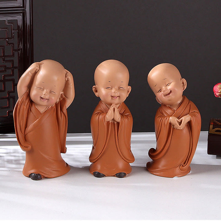 Buddha Stones Petite Mini Méditation Moine Priant Sérénité Résine Décoration de la Maison - image 15