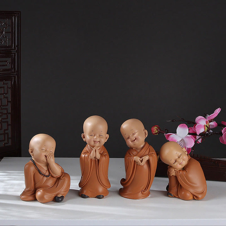 Buddha Stones Petite Mini Méditation Moine Priant Sérénité Résine Décoration de la Maison - image 1