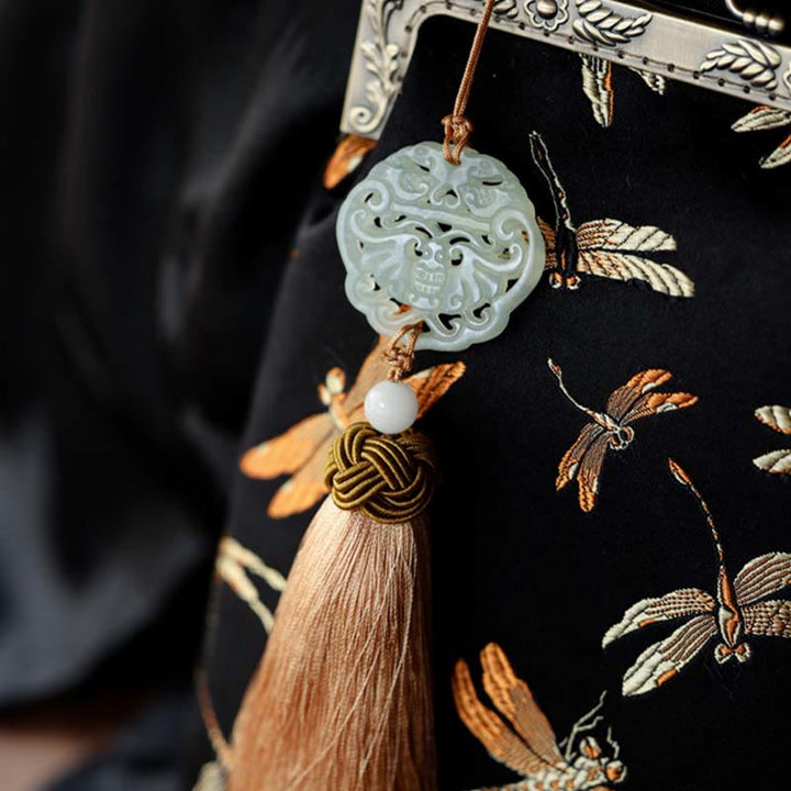 Sac à bandoulière en métal avec petite libellule Buddha Stones