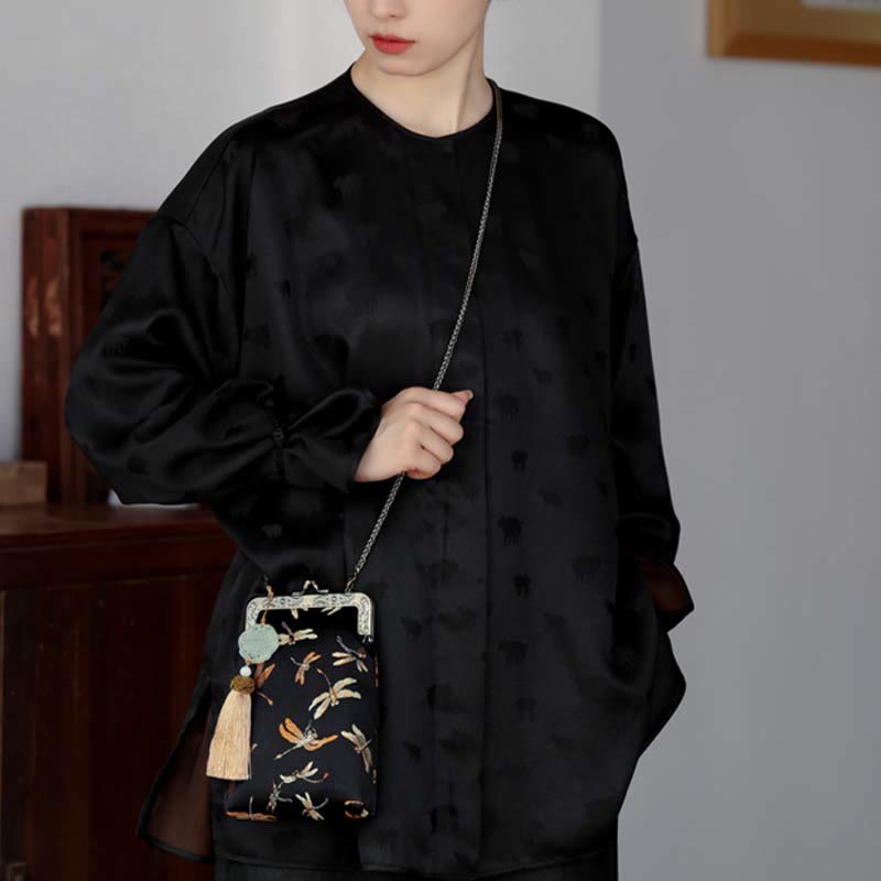 Sac à bandoulière en métal avec petite libellule Buddha Stones