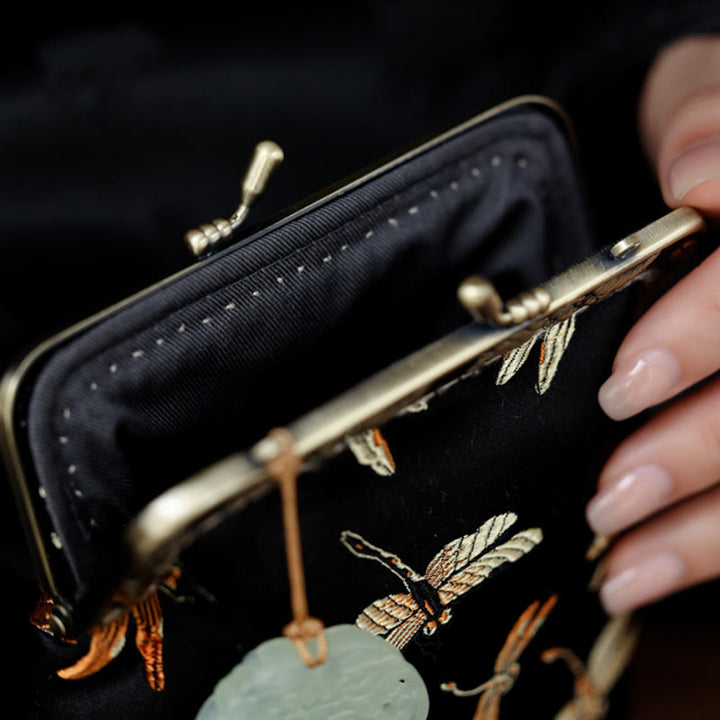 Sac à bandoulière en métal avec petite libellule Buddha Stones