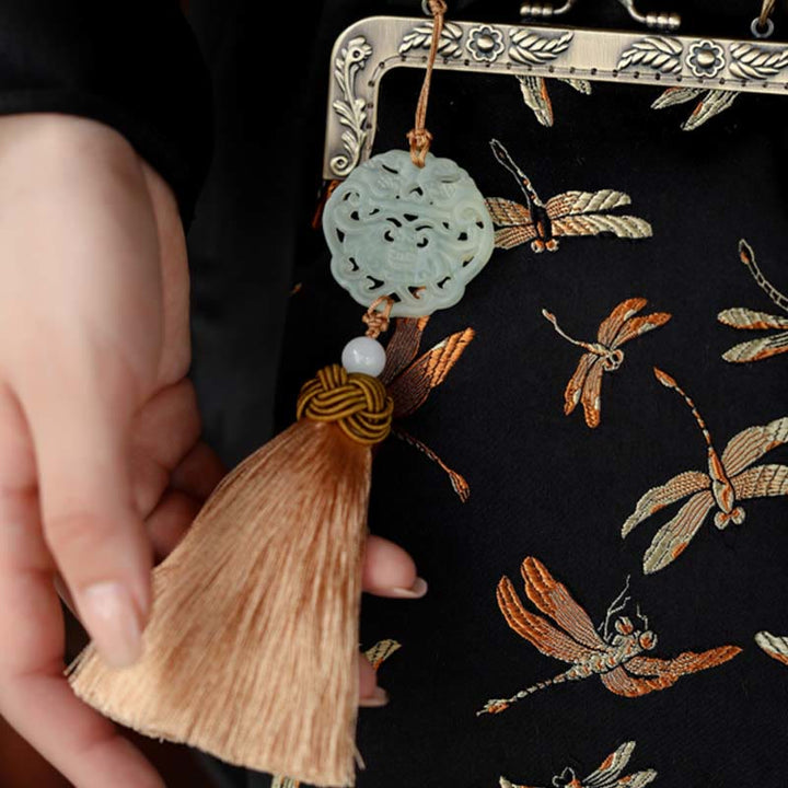 Sac à bandoulière en métal avec petite libellule Buddha Stones